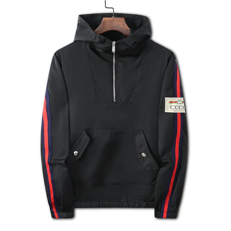 Designer Mens Jacket Printemps et Automne Windrunner Mode Sports à capuche Coupe-vent Casual Zipper Vêtements