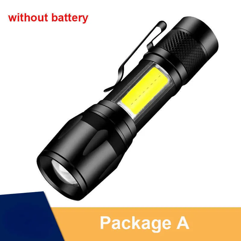Mini lampe de poche rechargeable USB torche COB DEL zoomable pour aventures  en p