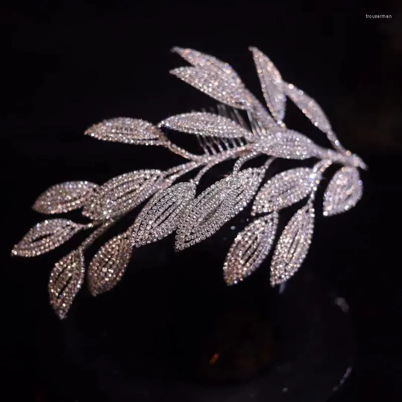 Headpieces Sparkle Crystal Leaves Brides Headwear Baroque Headbands Bridal Hair AccessoryHeadpieces