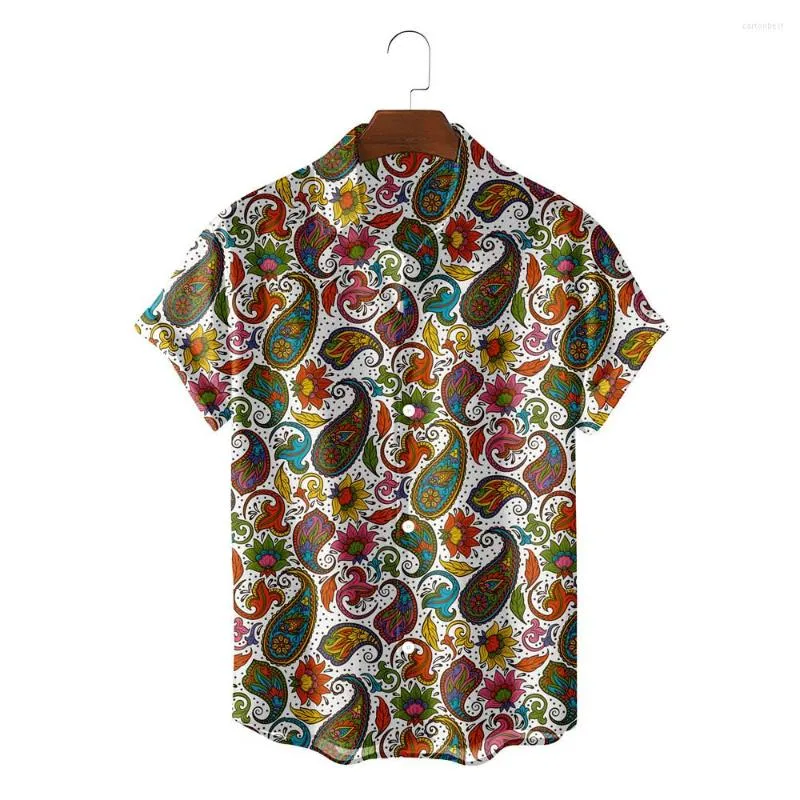 Camicie casual da uomo 2022 Abiti vintage Stampa 3d Camicia hawaiana Allentata Estate Manica corta Moda uomo Top 5xlSummer