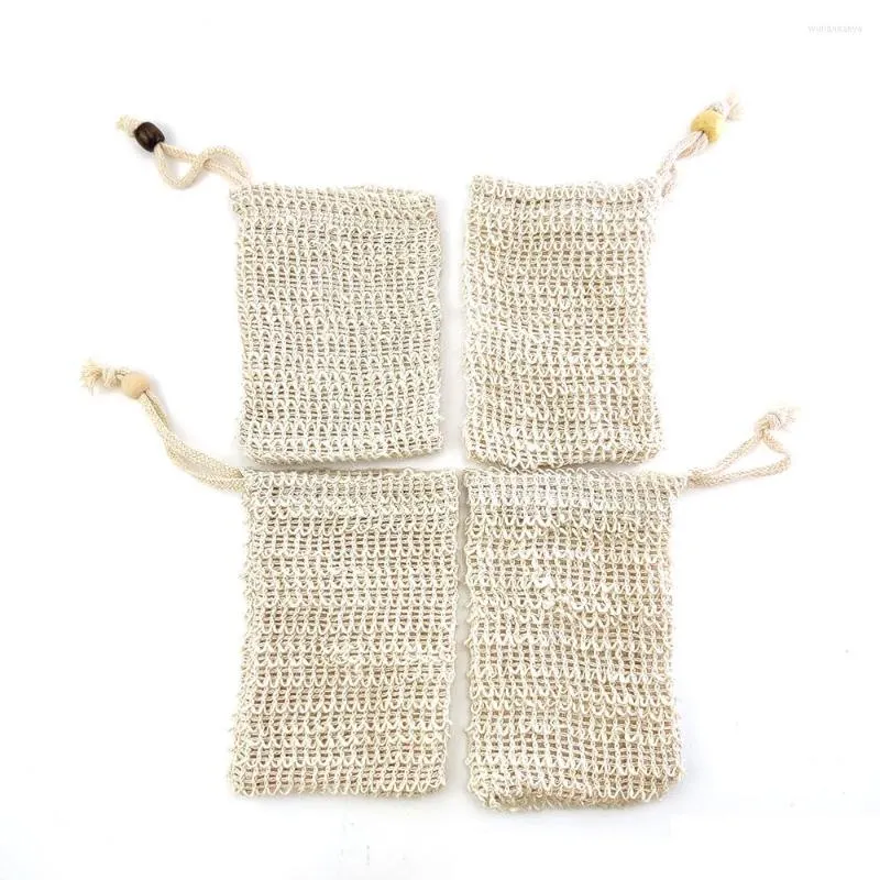 Soap Dishes 5 PC Natural Eco-Friendly Exfoliating Bags Sisal Mesh Saver Holder Bath Bathroom