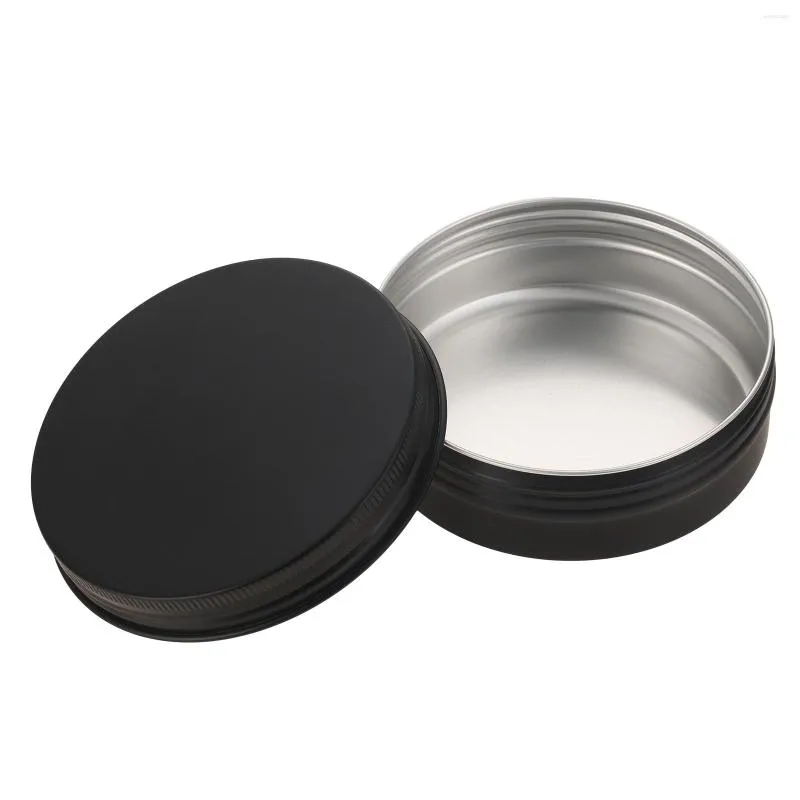 Storage Bottles 1pc 100g Black Candle Jar With Lid Tin Tea Can Wedding Gift Cookie Box Candy Jewelry Case Kitchen Canister Aluminum