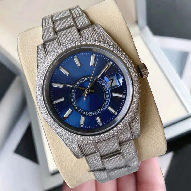 Diamentowe zegarek Męskie Automatyczny ruch mechaniczny Watchy Sapphire 41 mm stal nierdzewna Wodoodporna opaska na rękę Montre de Luxe Busines