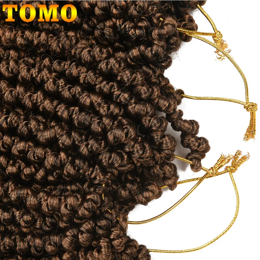 Black Tomo 8inch Bomb Hair Pre -Ed Passion Twist Crochet Braids Short Curly Synthetic ...