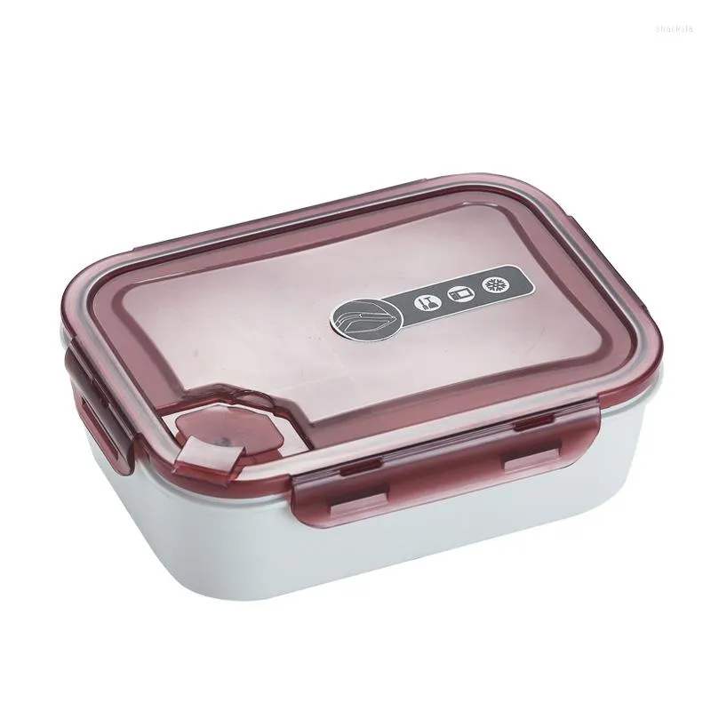 Servis uppsättningar Lunch Box Bento Microwavable Container Flatvarutagringsbehållare Mittagessen Eco-vänlig läcksäker måltid