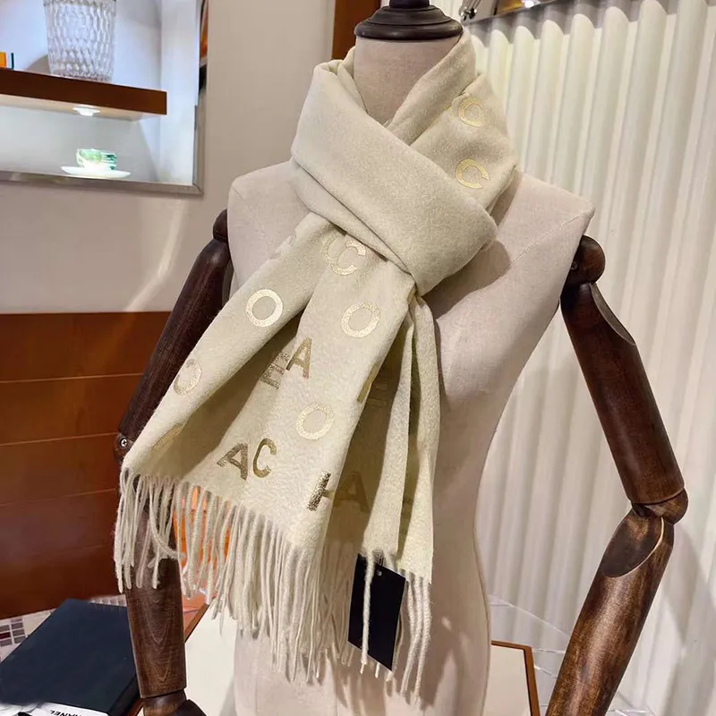 Luxe vrouwen C Scarf Winter Cashmere wraps pashmina sjaals dame dikke warme deken ontwerpbrief vrouwelijke bufanda stoles 2022 nieuw