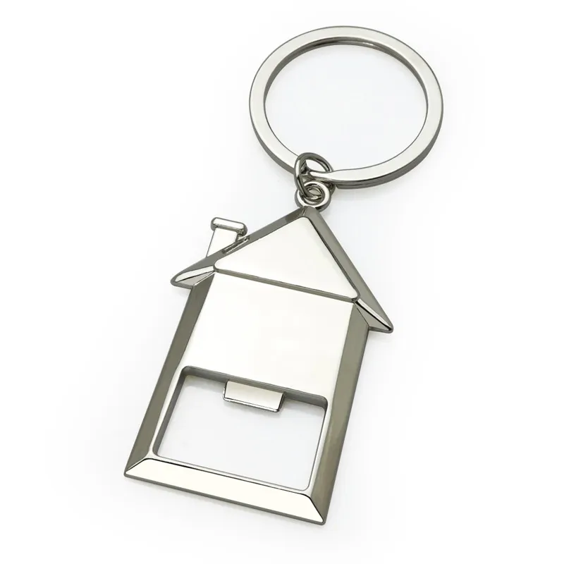 House Keychain Pendant Bottle Opener Keychains Real Estate Promotion Gift Keyring