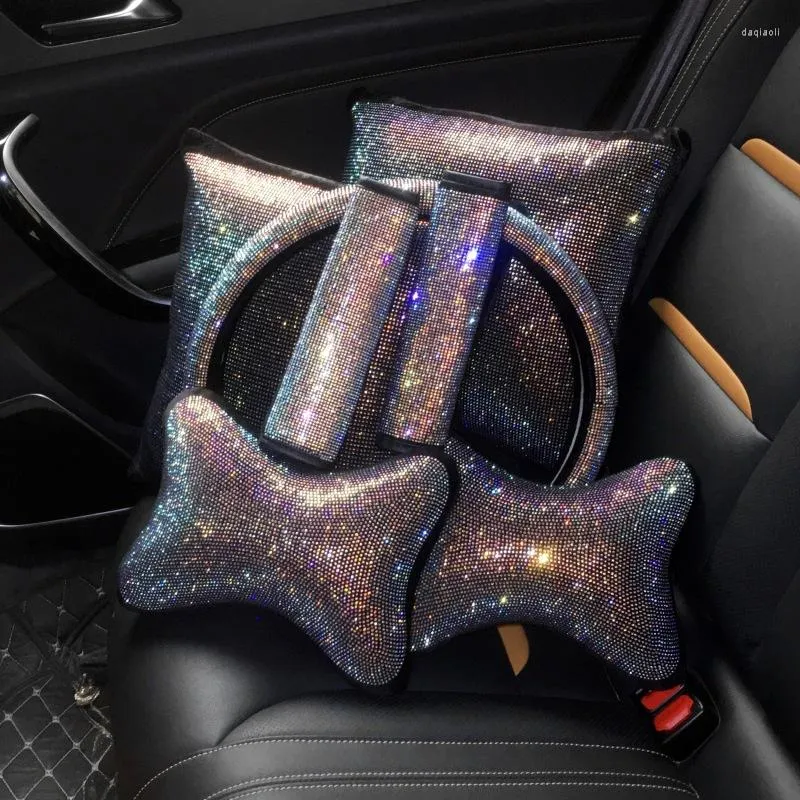 Steering Wheel Covers Bling Rhinestones Cover With Crystal Diamond Sparkling Car SUV Breathable Anti-Slip Protector