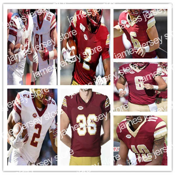 Boston BC College Football Maglie Phil Jurkovec Pat Garwo III Alex Broome