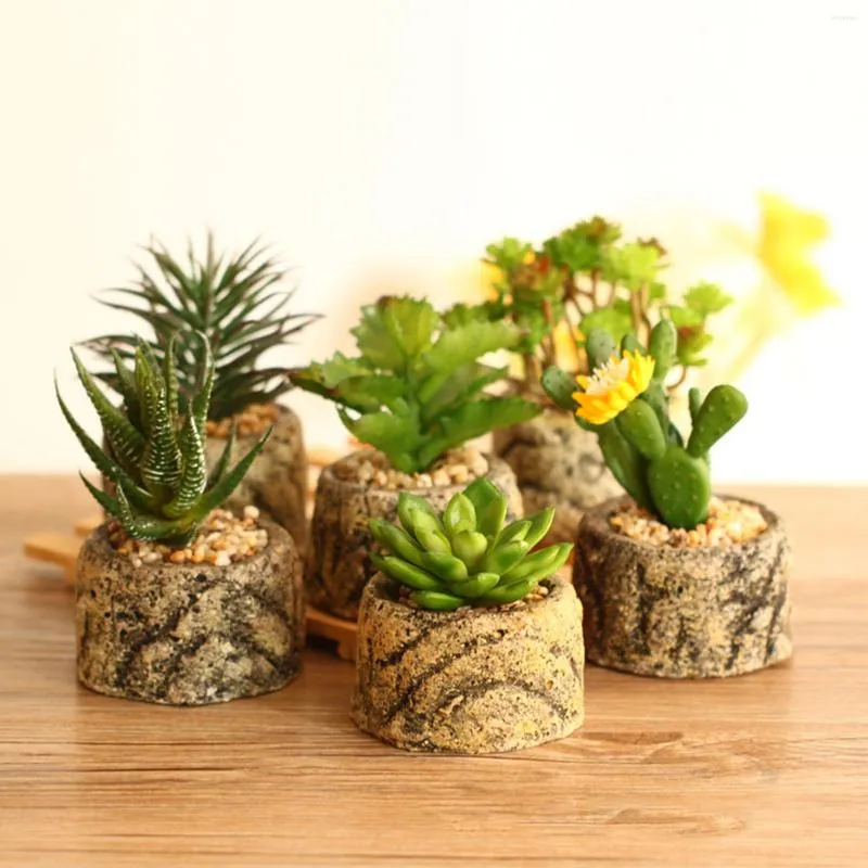 Decorative Flowers Artificial Plants Simulation Mini Succulent Potted Emulation Potting Fake Bonsai Ornaments Home Desktop Decoration