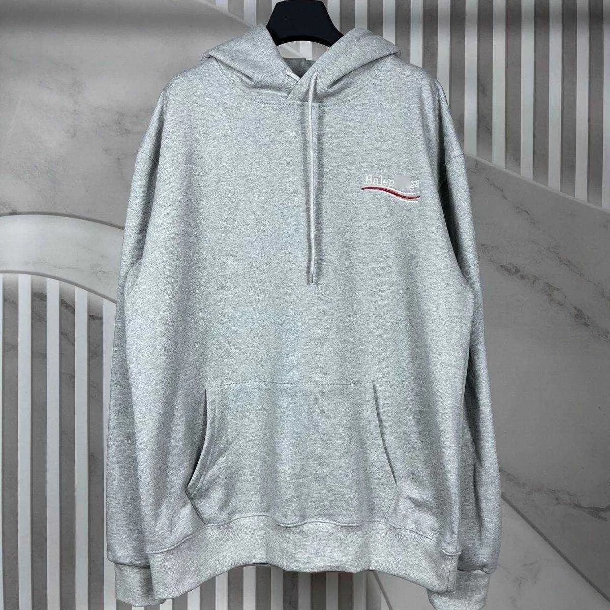 Sweats à capuche de marque de mode Paris classique Coke Wave broderie lettre sweat à capuche pour hommes et femmes gris Balanciagas