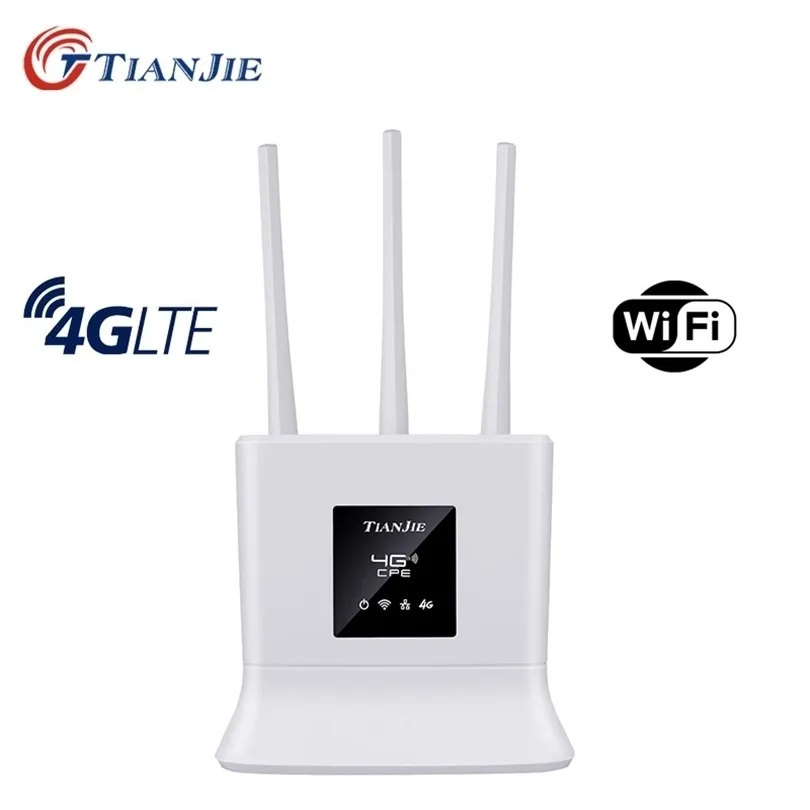 Routers Tianjie Networking High Speed ​​3G 4G CPE WiFi Router Lte FDD TDD Antena externa Mancha RJ45 Wan Lan Sim Tarjeta Slot Modem Dongle 221014