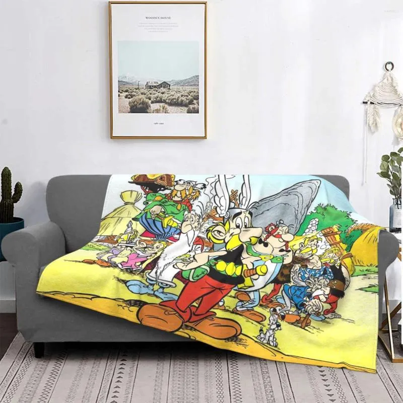 Coperte Asterix The Gaul per bambini Coperta in pile per bambini Francia Cartoon Anime carino divano camera da letto morbida biancheria da letto