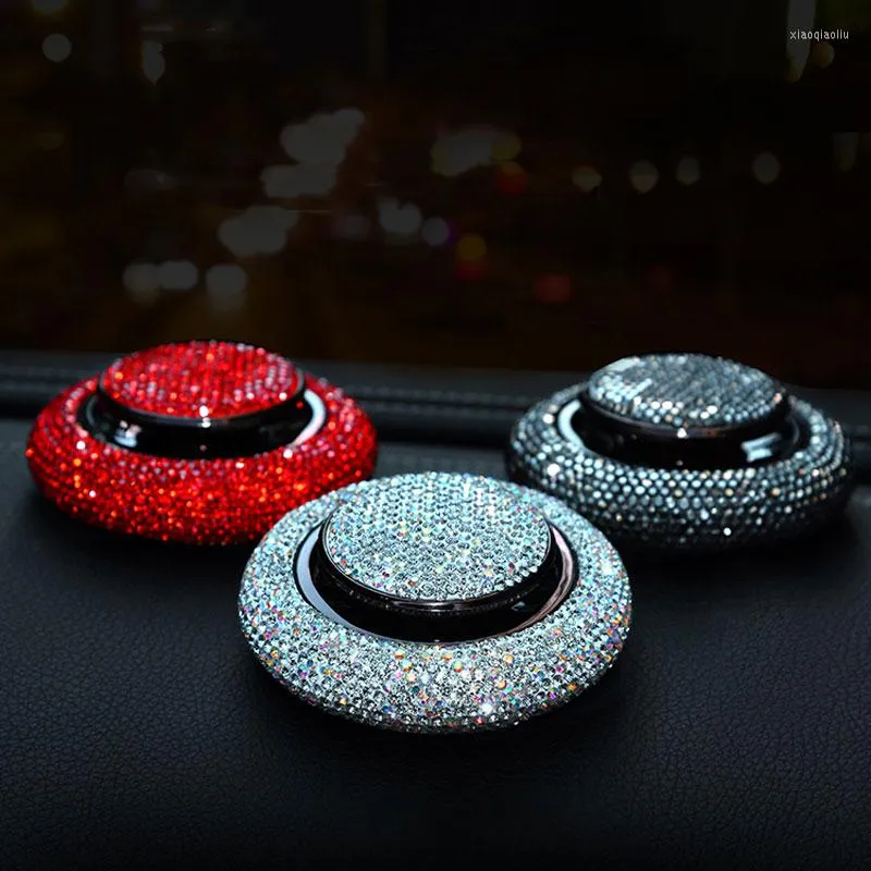 Interior Decorations Crystal Diamond Flying Car Decoration Ornaments Saucer Styling Bling Air Freshener Women Solid Perfumes Accessories