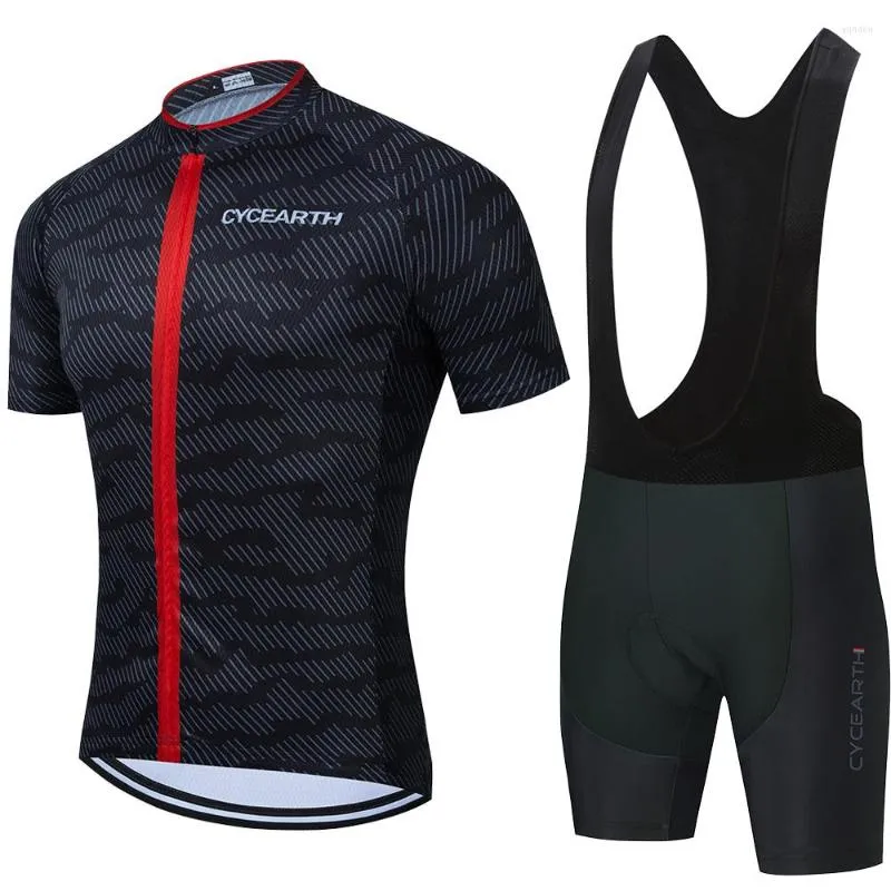 Racing Sets Team Customization Cycling Jersey Set Breathable Men's Short Sleeve Bicycle Clothing Summer MTB Anti-UV