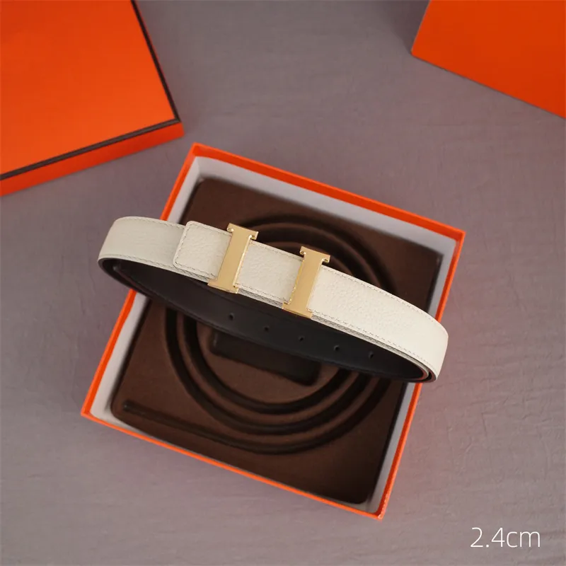Luxus-Designer-Gürtel für Damen, 2,4 cm, Ledergürtel, goldene Schnalle, Herrengürtel, Bund