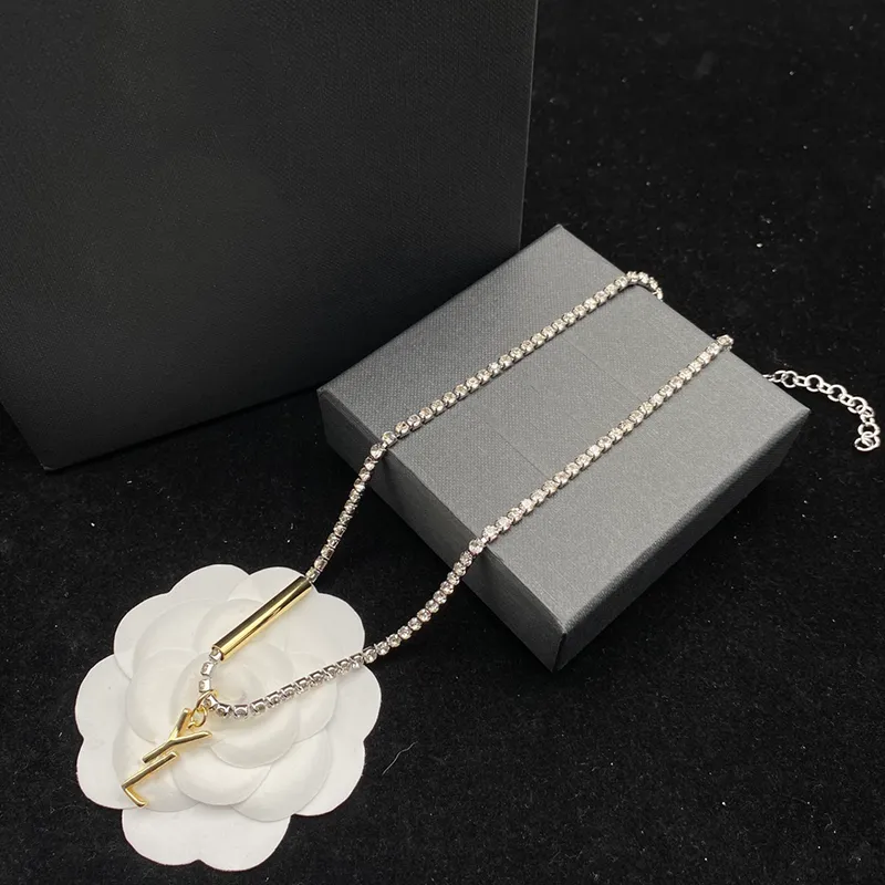 Designer Gold Charchlace Chains J￳ias Mulheres Moda Diamantes de Moda Colares Prata