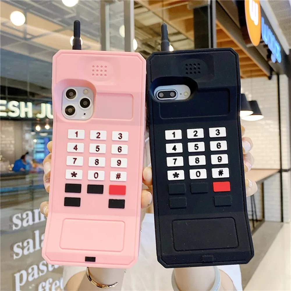 Luxushüllen Ins Südkorea 3D Vintage Telefon Crossbody Ausschnitt Silikonhülle für iPhone 14 Pro Max 11 12 13 Xs Xr 7 8Plus X Se Abdeckung