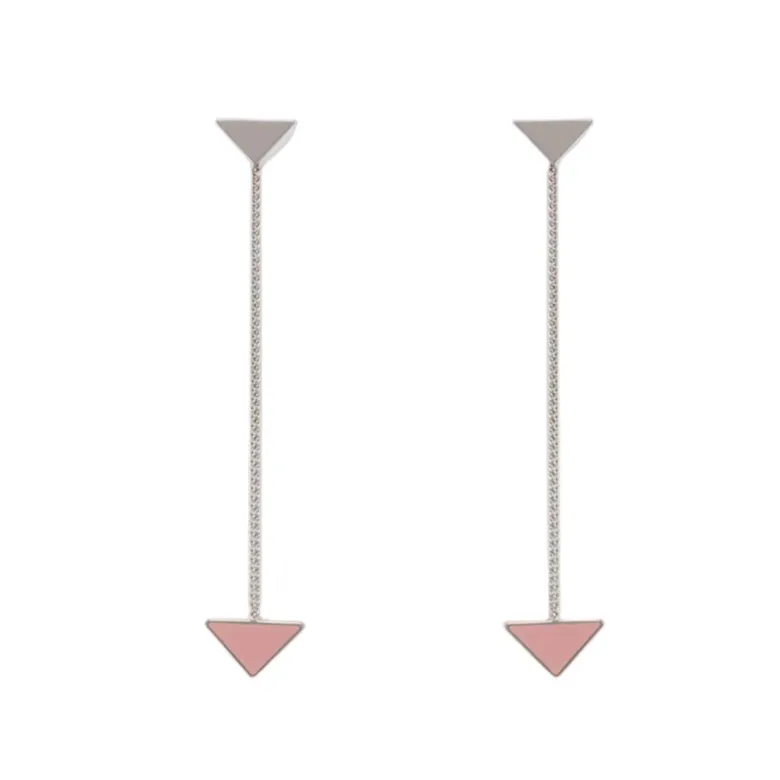 Designer￶rh￤ngen Stud Luxury Designers Women's Long Dingle Drop Earrings Letter Invertered Triangle rostfritt st￥l Geometriskt Eardrop Wedding Party Dongjewelrys