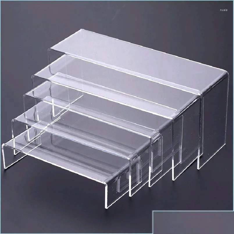 Hooks Rails Hooks Rails 5st/Set Transparent Acrylic Display Stand Figurer Mini Statyes Dessert Storage Rack Cosmetic Make Lavac Otgcm