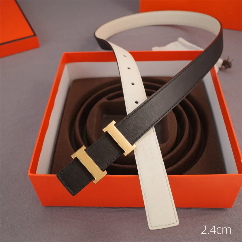 Cinturón de diseñador de lujo para mujer Cinturones de cuero de 2,4 cm Hebilla dorada Cinturones para hombres Cintura