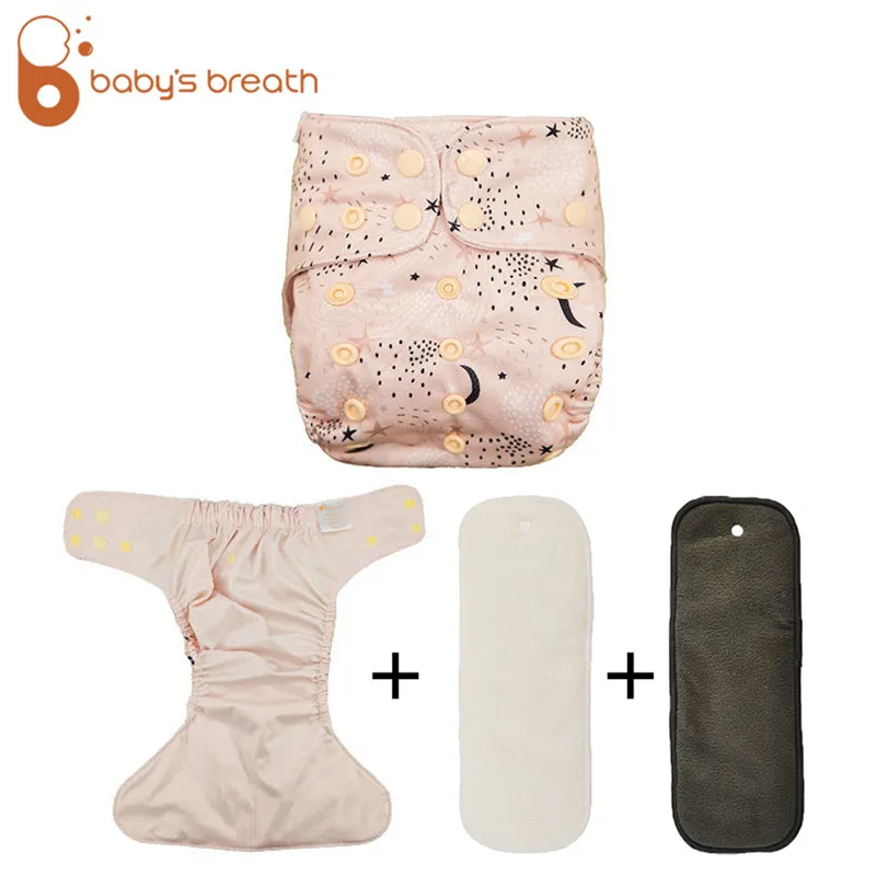 Tygblöjor Baby's Breath 0-2y Washable Nappy Cover Washable Printed Diapers ECOLOGICAL REURBEABLE TWIPABLE TRECH DIAPER 3-12KG 221014