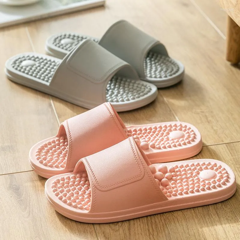 Zapatillas de masaje para mujer, suela Simple, puntos de acupuntura, antideslizantes, resistentes al desgaste, para baño, para hombre, zapatos encantadores para hombre