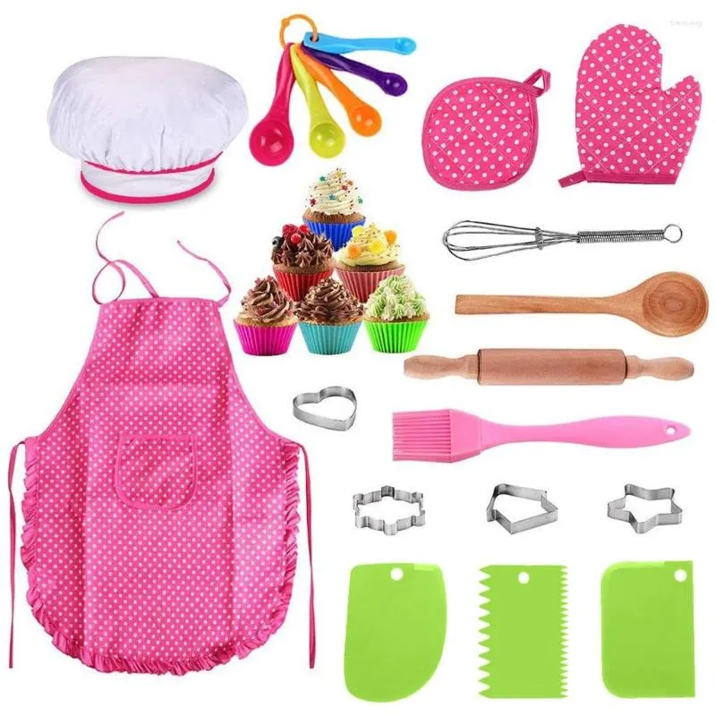 Bakeware Tools 25 PCs/ Set Chef Cooking for Kids Kitchen Diy Bolo Pastry Soberma fazendo kits de cozimento criativo Funny Childing Kitchenware