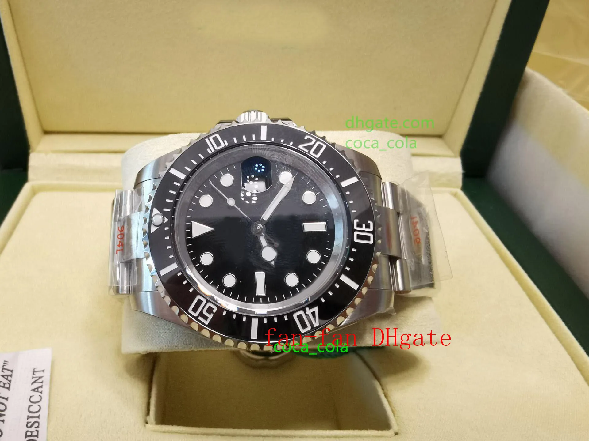 Reforzado verdadero impermeable V12 43 mm 126600 Sea-Dweller CAL.3235 Movimiento 28800vph 904L Acero Rojo MAR Cerámica Mecánico Automático Reloj para hombre Relojes