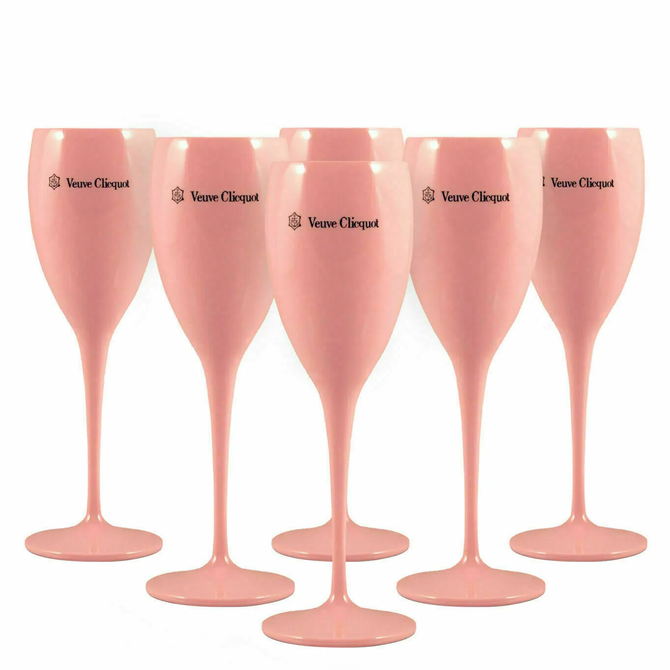 Partihandel 6st Veuve Clicquot Wine Party Champagne Coupes Glass VCP Flutes Goblet Plastic Orange Cups Christmas Ice Imperial