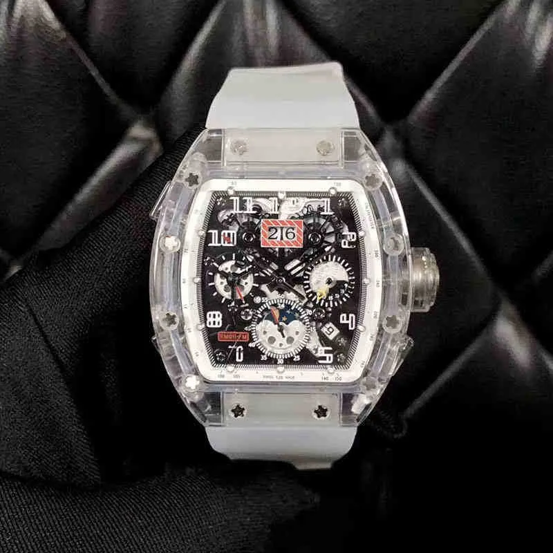 Business Leisure Rm011 Fully Automatic Mechanical Watch Crystal Case Tape Trend Mens Watch