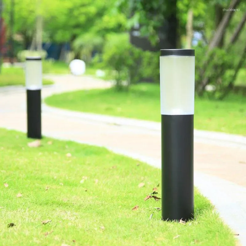 Vattent￤t rostfritt st￥l pelare Ljus utomhus E27 LED Garden Lawn Lamp Aluminium Post Landscape Bollard