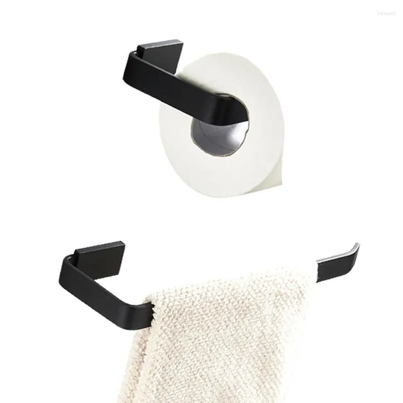 Bath Accessory Set Leyden Oil Rubbed Bronze Brass Wall Mounted Black Towel Ring Holder Paper Tissue 2pcs Bathroom Accessories