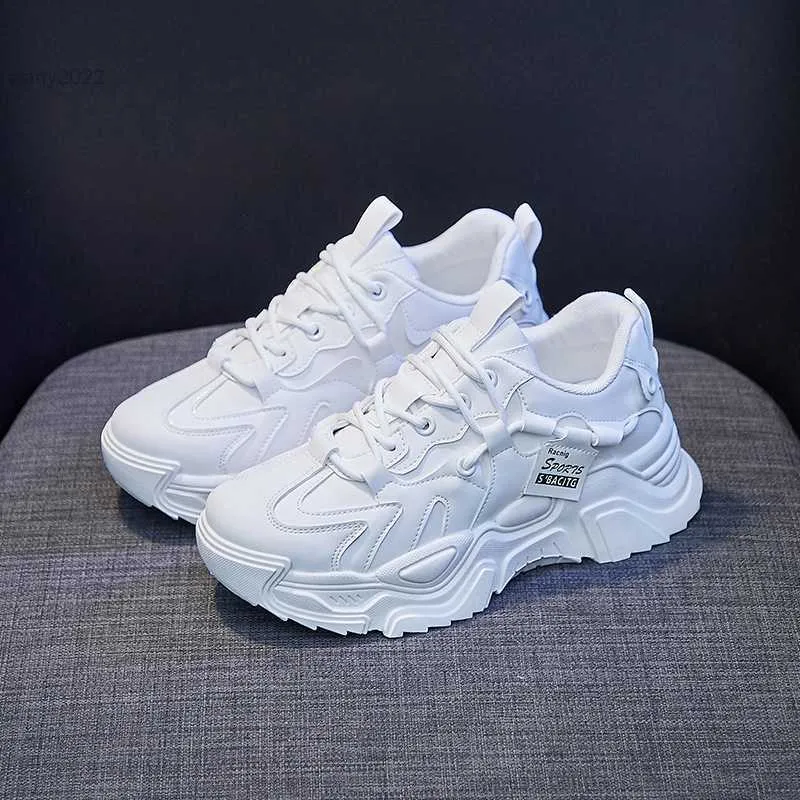 Tênis para mulheres com plataforma de designer 2022 casual esportes corrida vulcanizado branco tênis feminino Chunky