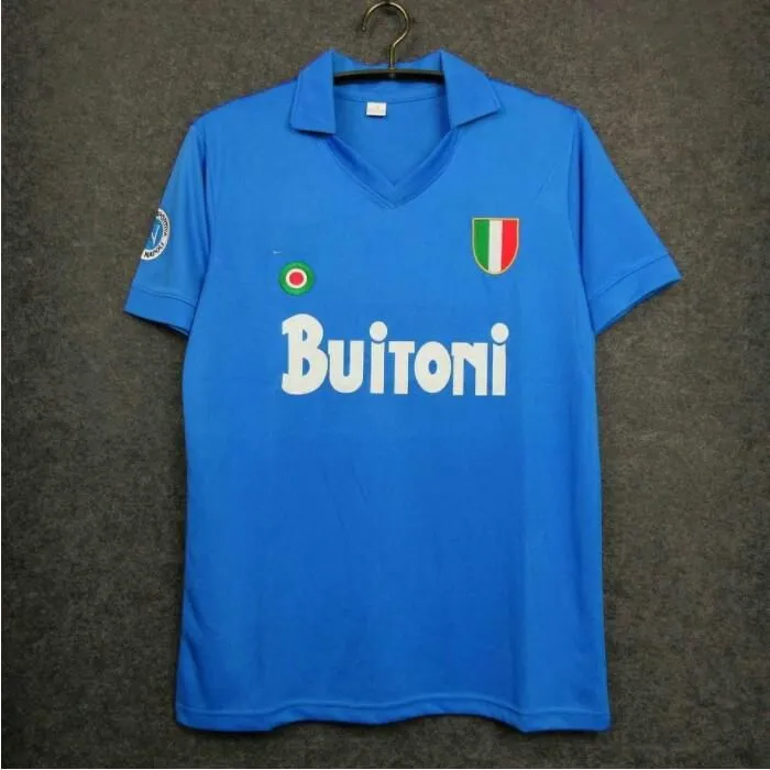マラドーナナポリレトロサッカーユニフォームヴィンテージ 1986 1987