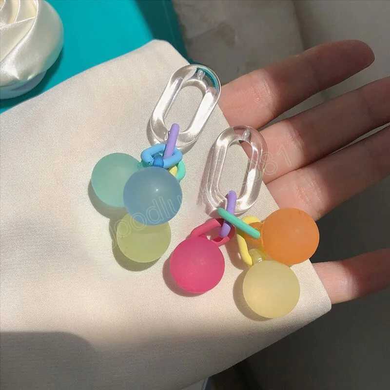 Kreative Candy Baumeln Ohrring Bunte Kaugummi Nette Ohrringe Für Frauen Geometrische Matt Ball Kette Ohrring Schmuck