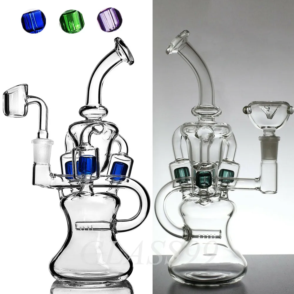 Nowy projekt szklany szisza Bongo Bubbler Dab Rig z Inline kolorowy Perc podwójna funkcja fajka wodna Shisha 14mm wspólne bonga do palenia 9 "wysokości