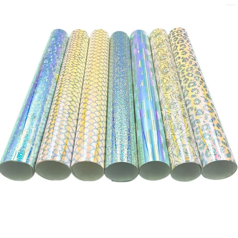 Gift Wrap Mixed Colorful Htv Heat Transfer Iron On For T-shirt Gradient Change Color Pu Sheet