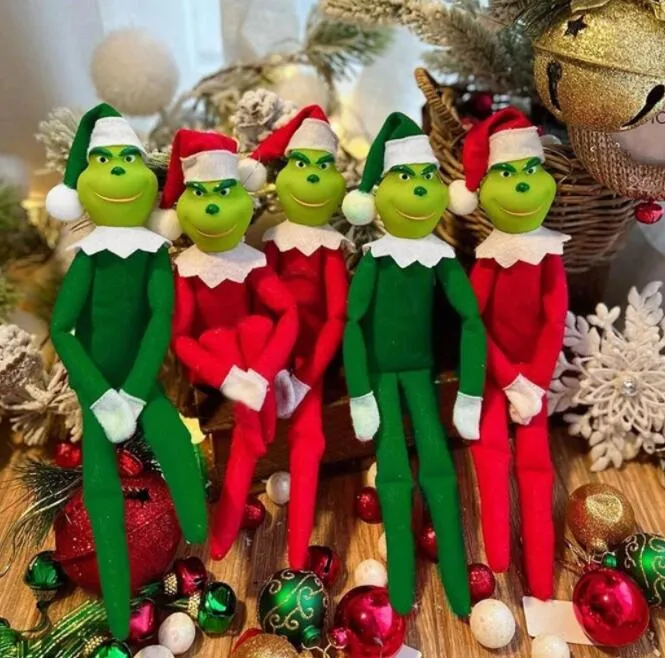 Red Green Christmas Grinch Doll для рождественской елки.