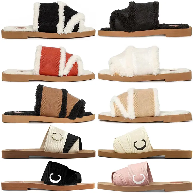 slippers fluffy Designer sliders sandals women sandal shoes fur fuzzy pantoufle womens soft slides slipper luxury trainers runners mules