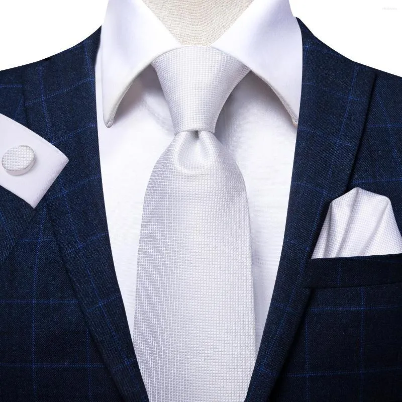 Bow Binds Hi-Tie Luxury Herren Krawatte weiße feste Seide Große Krawatte 8,5 cm für Männer formelle Hochzeitsgeschenke Gravata Geschäfte