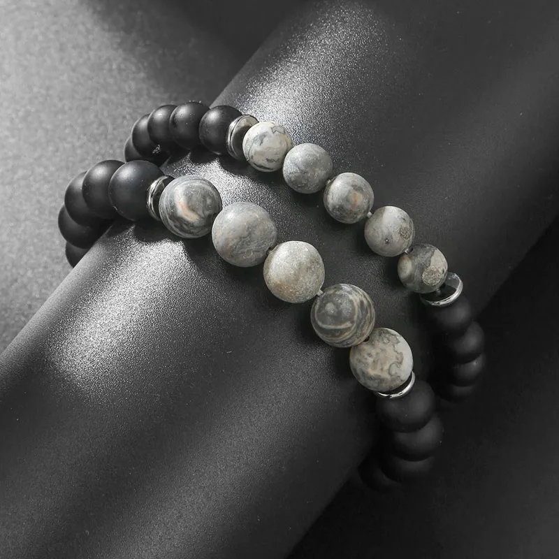 8 mm 10 mm Natural Stone Strands Bracelets ręcznie robiony elastyczny urok dla kobiet mężczyzn miłośnika jogi biżuteria mody