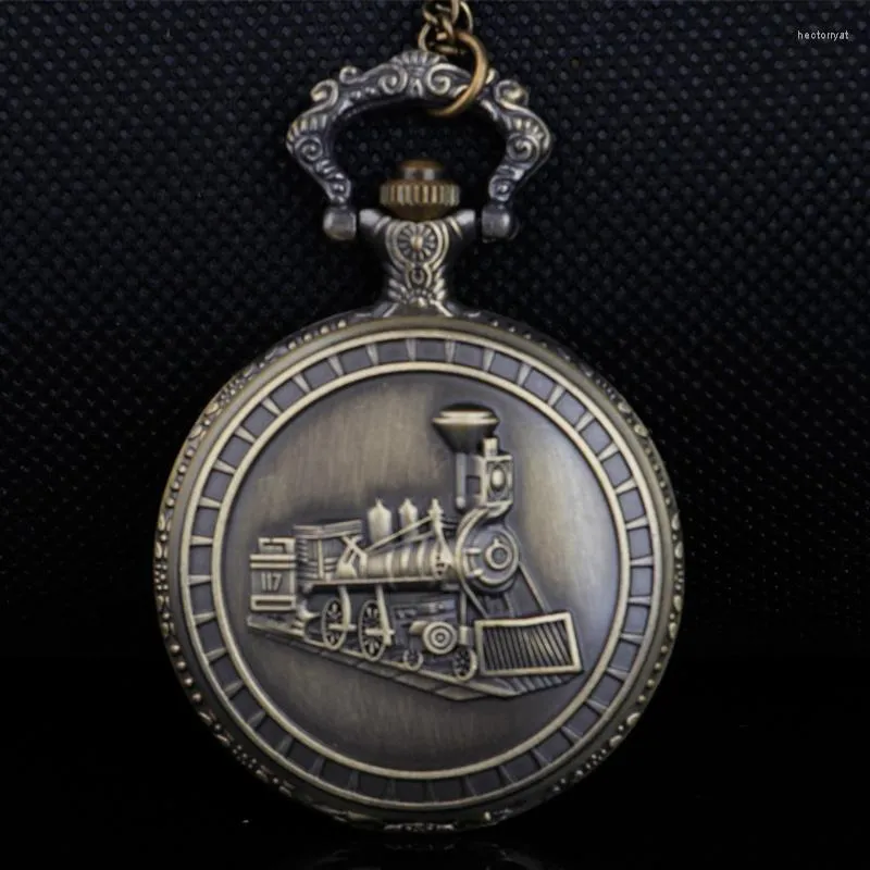 Pocket Watches Bronze Watch Chains Vintage Quartz With Chain Women Men Gifts FOB Pendant