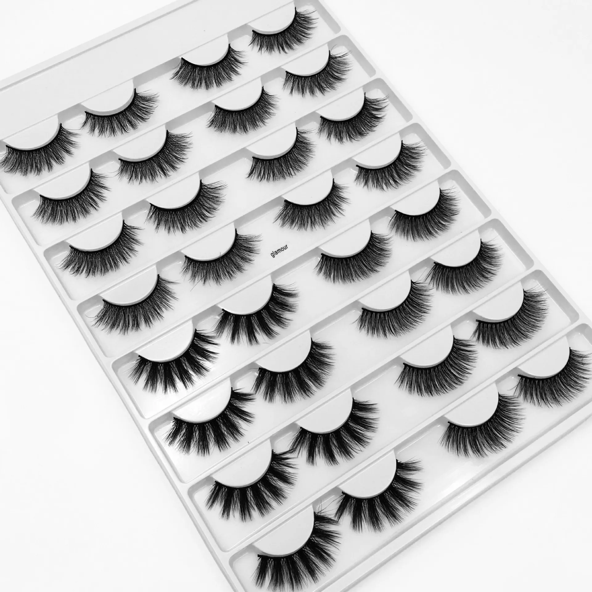 Zacht licht dikke nerts valse wimpers 16 paren Zet op natuurlijke wijze delicate handgemaakte herbruikbare meerlagige nepwimpers volle strip lash extensions ogen make -up