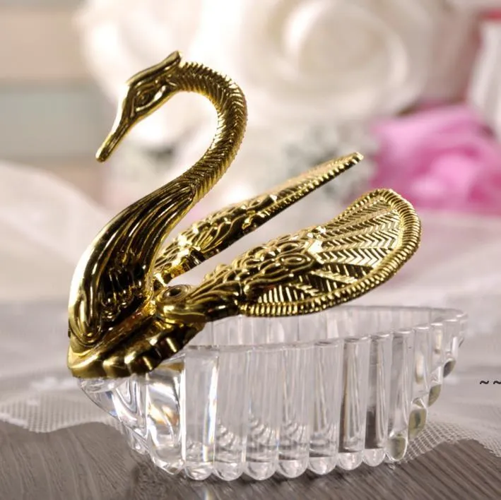 Romatic Swan Cadeau De Fête De Mariage Boîtes À Bonbons Faveurs Élégantes Célébrations D'anniversaire Couvertures De Chocolat Doux Décoration De Boîte JNB16349