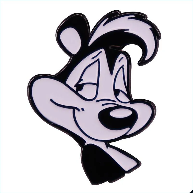 دبابيس دبابيس Kawaii الكرتون الظربان Pepee Le Pew المينا دبوس بروش شارة أفضل صديق هدية انخفاض التسليم 2022 مجوهرات Dh2Is