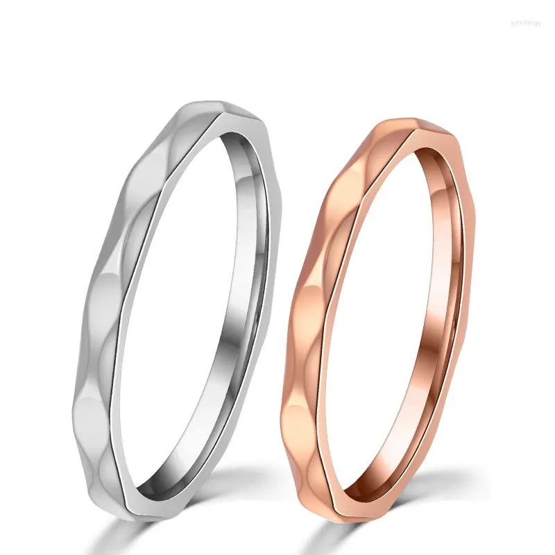 Fedi nuziali Acciaio inossidabile titanio Oro rosa Rotondo Moda per donna Uomo Gioielli romantici come set di anelli regalo di anniversario