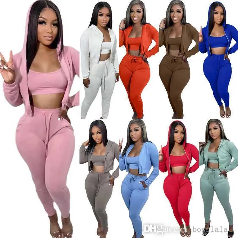 Sexy Three Piece Womens Sweatsuit Set For Fall/Winter 2022 With