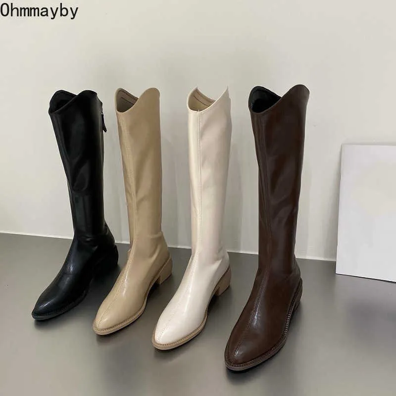 Stiefel Frauen Kneehigh Leder Reißverschluss Mode Spitzschuh Blakc Weibliche Ritter Kurze und Lange Winter 2022 Frauen Schuhe 221013