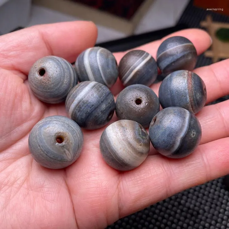 Beads 20mm Ancient Tibetan Dzi Agates Buddha Healing Round Blue Onyx Pharmacists Bead For Women Ethnic Jewelry Making DIY